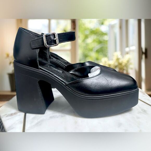 🔥 FREE PEOPLE Gwen Mary Jane Platforms Heels Size 39 US 8.5 - Picture 4 of 15
